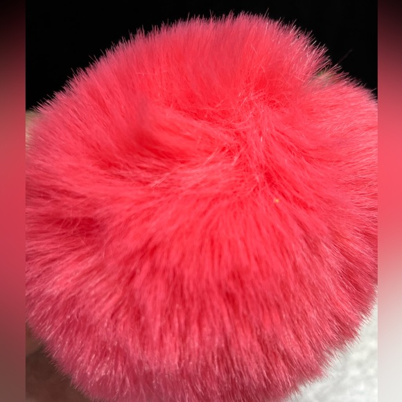 🖤furry FOX 🦊 purse bling key chain with SALMON FUR and gold accent - Picture 2 of 5